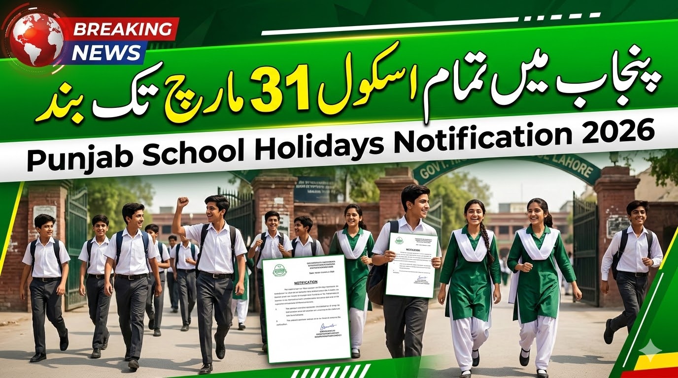 Punjab School Holidays Notification 2026 10 to 31 March